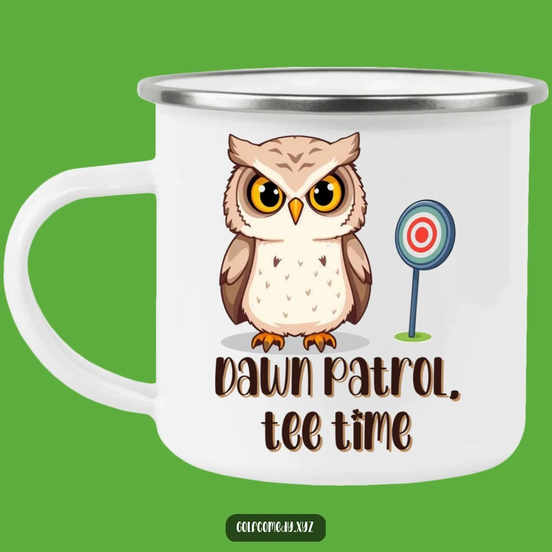 Funny Owl Camping Mug: Confident Golfer, Outdoor Focus, Durable Funny Gift