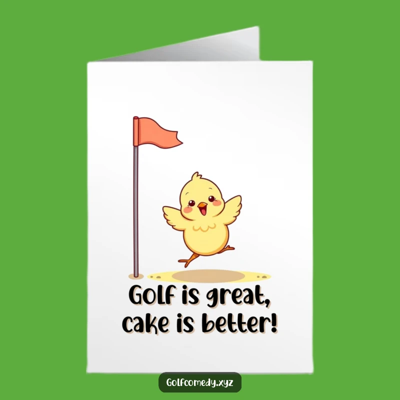 Free Printable Birthday Card: Funny Chick Golfing! Your Perfect Downloadable Gift