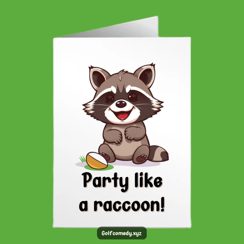 Free Printable Birthday Card: Raccoon Golf Champ! Your Perfect Downloadable Gift