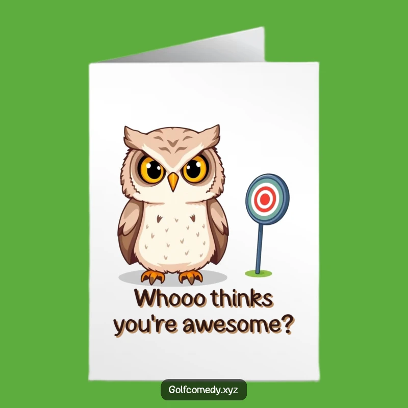 Free Printable Funny Owl Birthday Card, Golfer's Digital Download