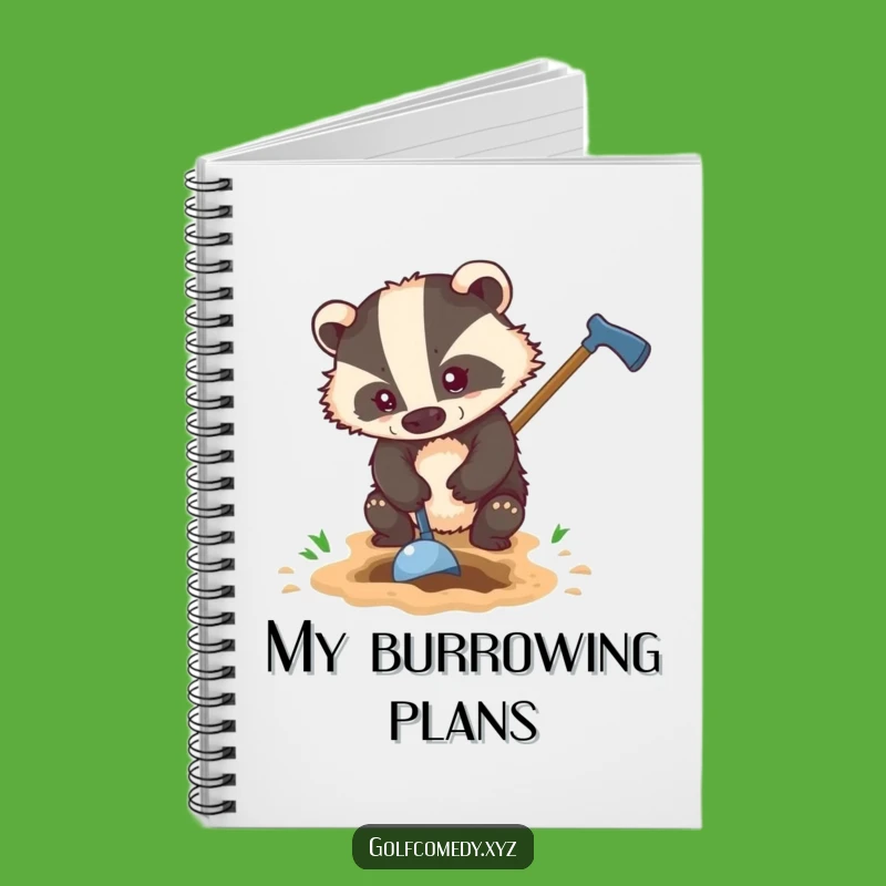 Funny Badger Golf Notebook - Lined & Gritty Golfer Journal Gift