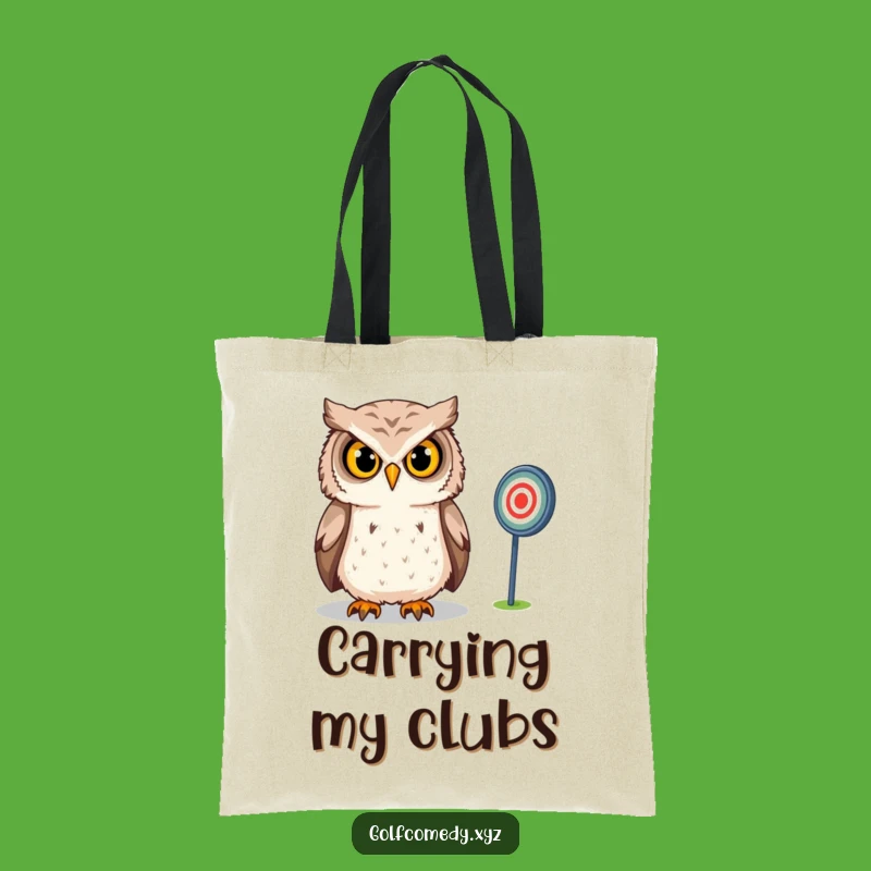 Funny Owl Tote Bag: Confident Golfer, Golf Essentials, Eco-Friendly Funny Gift