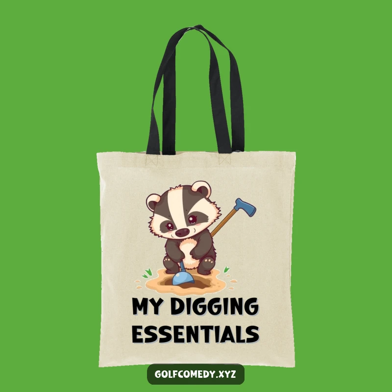 Funny Badger Golf Tote Bag - Durable & Gritty Golfer Carryall Gift
